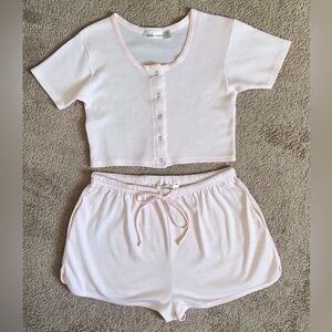 Vintage/Y2K Victoria’s Secret Pajama Set- Baby Pink Sz: Large